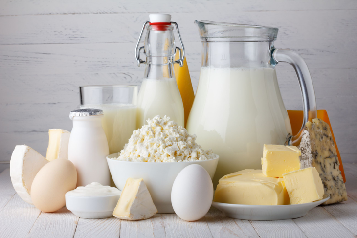 milk bottle eggs and cheese